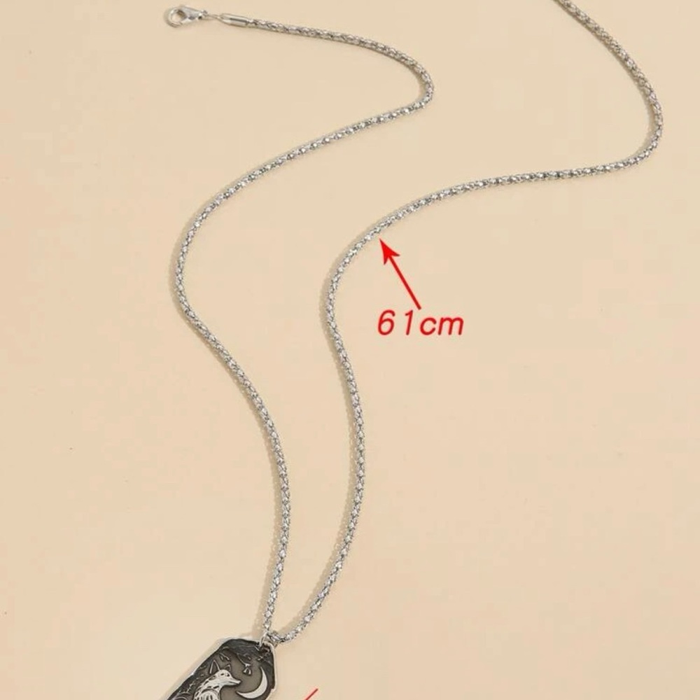 Lunar Wolf Pendant Necklace - Picture 2 of 6